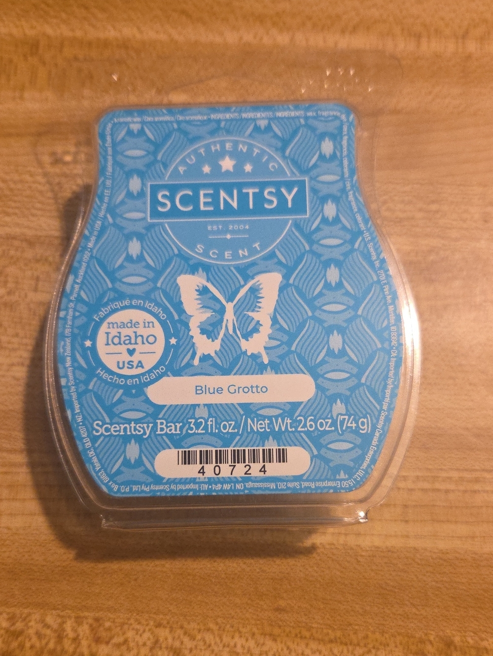 Scentsy Blue Grotto Wax Bar - Blue